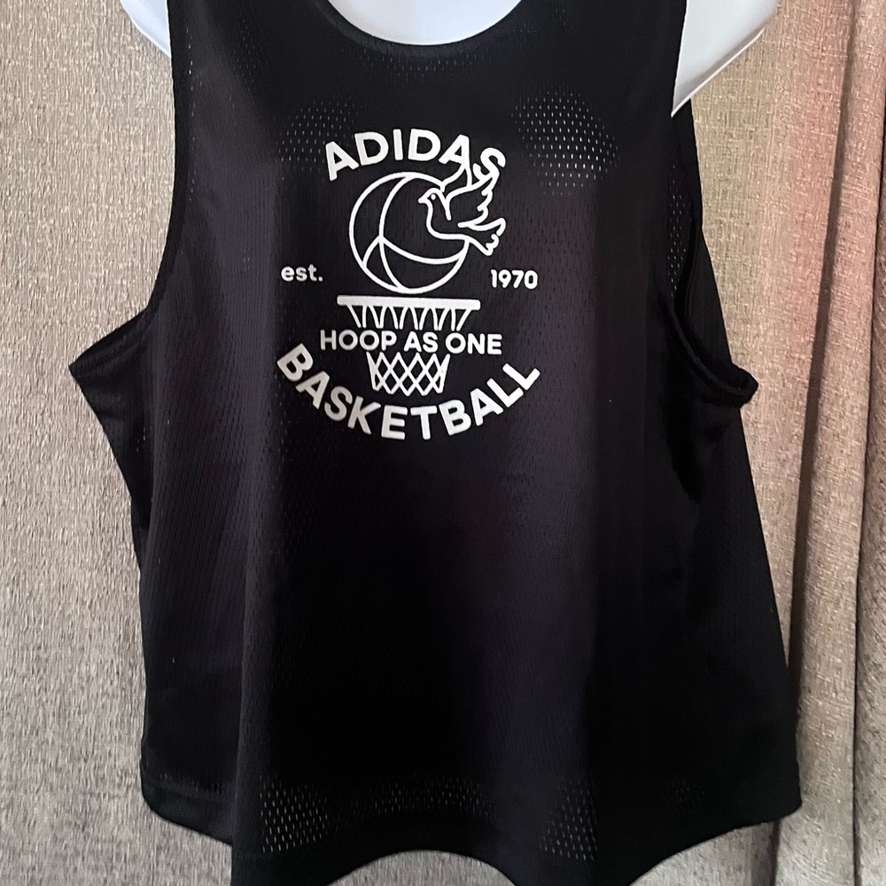Adidas Black and White Basketball Jersey
